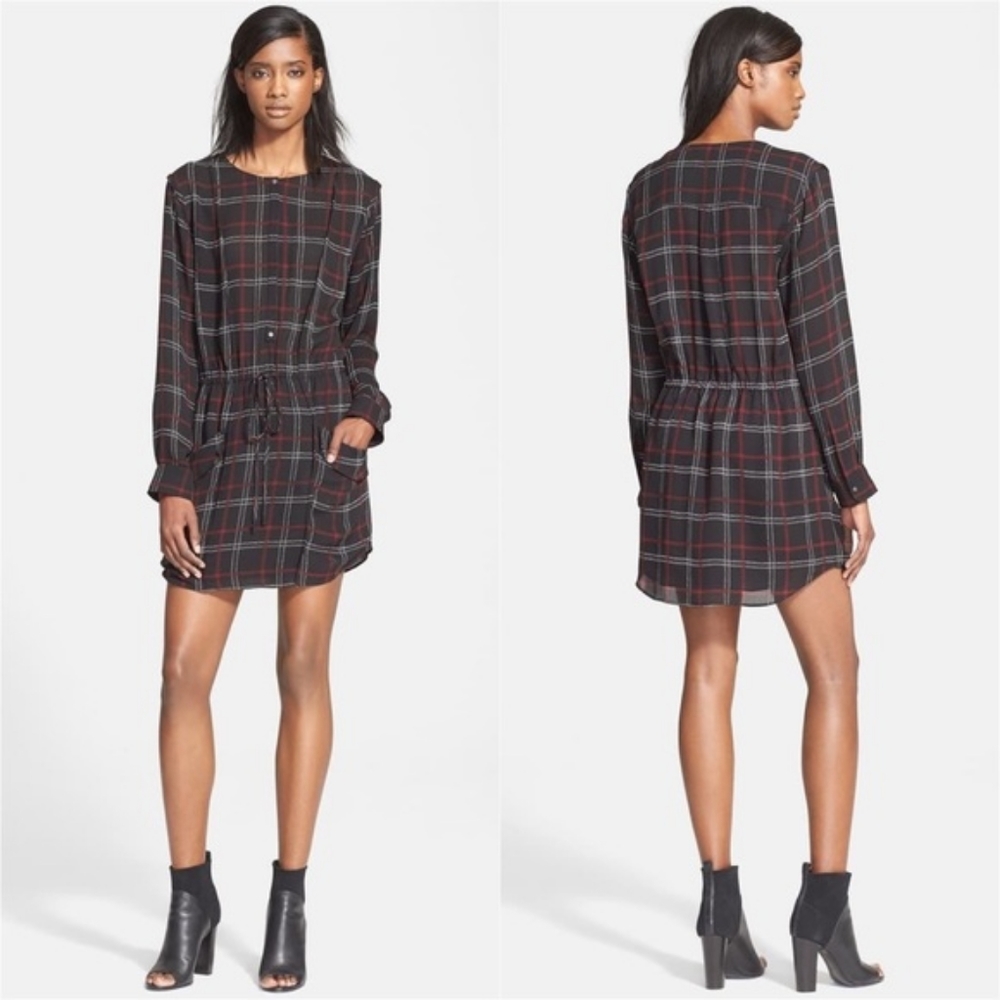 A.L.C. Simona Check Silk Mini Dress